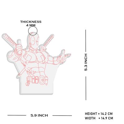 3D Illusion Anime Catroon Marvel Hero Deadpool852 Acrylic Table Night Lamp multicolored Light